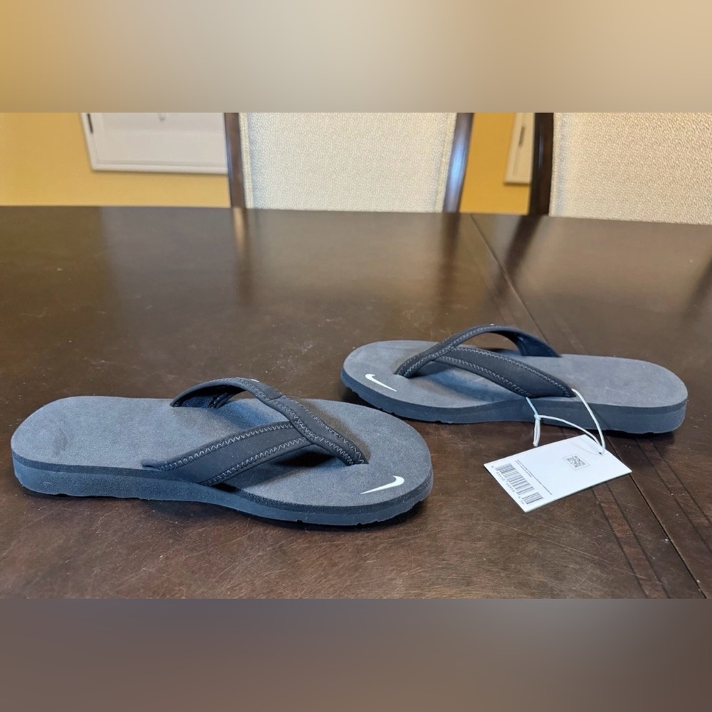 New Nike Thong Slides Sandals Black Flip Flop Size US 7 - Picture 10 of 13
